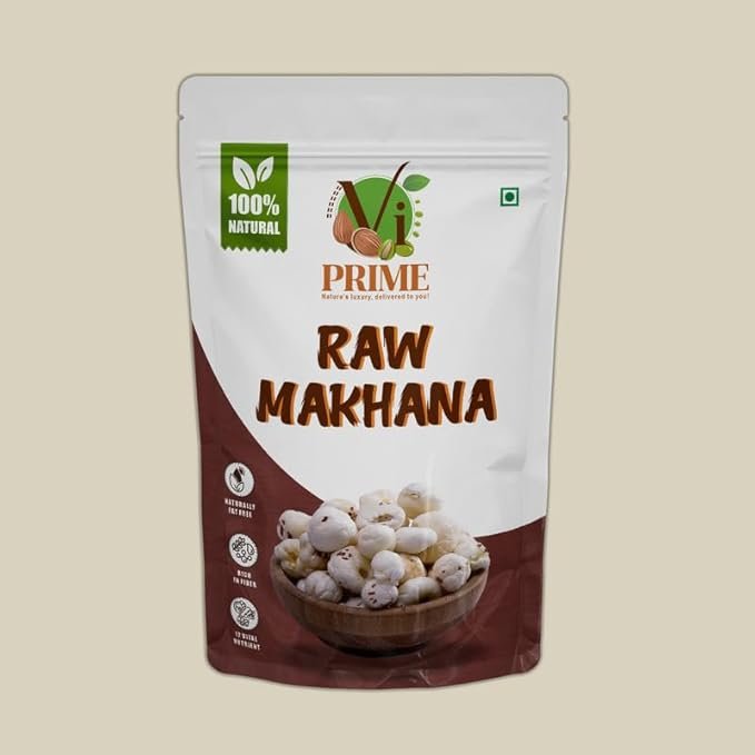 VI Prime Raw Makhana | 100% Natural, Unroasted Fox Nuts | Low-Calorie Snack | Rich in Protein & Fiber | Gluten-Free & Vegan | Ideal for Weight Watchers & Healthy Living | 100g - Image 3
