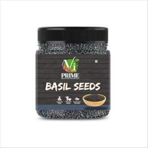 VI Prime Basil Seeds 100g | Pesticide-Free | Rich in Protein & Fiber | Improves Vitality | Natural Sabja Seeds for Weight Loss, Digestion & Detox