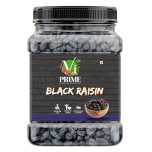 VI Prime Black Raisins | Premium Seedless Dry Fruits | Sun-dried Munakka | Rich in Antioxidants & Iron | Supports Digestion & Vitality | Natural Sweet Taste | Vacuum Packed Jar | 1000 Grams Jar