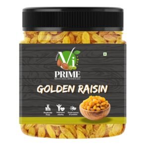 VI Prime Golden Raisins Kishmish | Sun-dried Natural Dry Fruit | Rich in Iron, Antioxidants, Fiber | Supports Digestion & Energy | for Sweets, Baking, Snacking | 200 Grams Jar