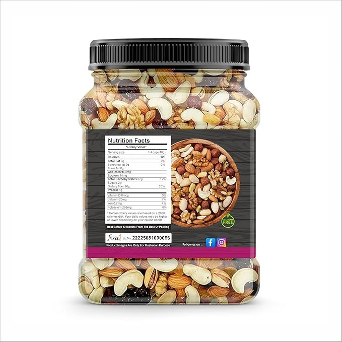 VI Prime Premium Mix Dry Fruits 1000g | Unsalted & Pesticide-Free | Almonds, Cashews, Raisins, Dates, and More | Rich in Protein, Fiber & Antioxidants | Healthy Snack for All Ages - Image 3