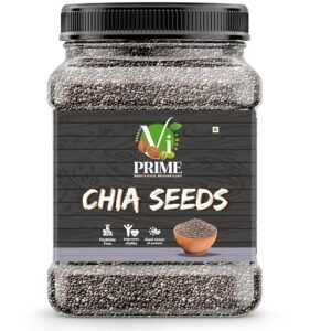 VI Prime Chia Seeds | Raw Unroasted | High Fiber Protein & Omega-3 Rich | Pesticide Free | Gluten Free | Vegan & Keto Friendly | 100% Natural Superfood | 1000 Grams